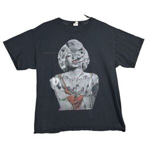 Marilyn Monroe Cherish Your‎ Life T-Shirt   Mens Size Large   Black Vintage